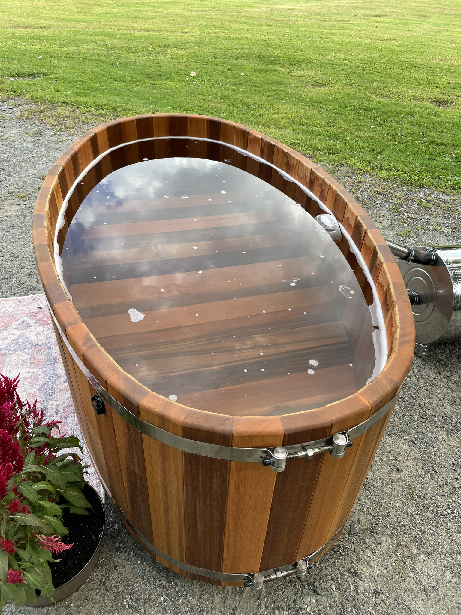 close up 2 person wood-fired tub close up 2 person wood-fired tub